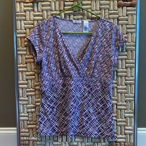 Liz & Co. Short Sleeve Top Size M